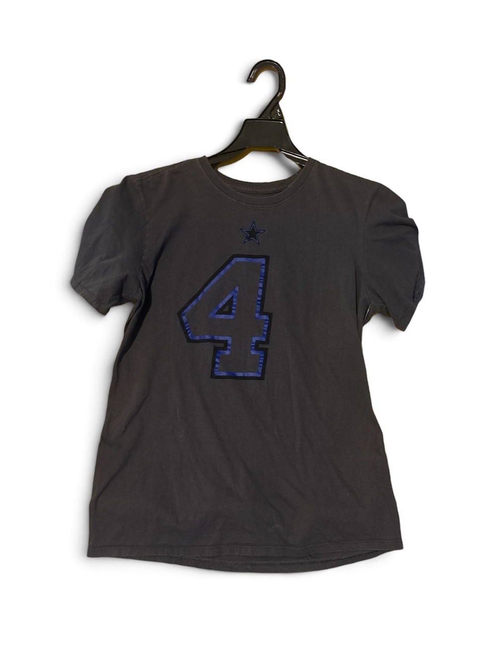 Nike Black Short-Sleeve Dallas Cowboy Tee with Blue '4' Graphic Size S